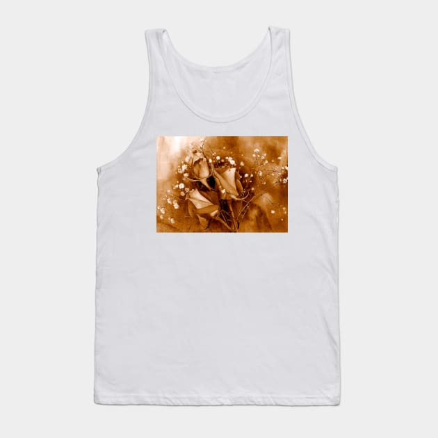 Bouquet in Sepia Tank Top by DANAROPER